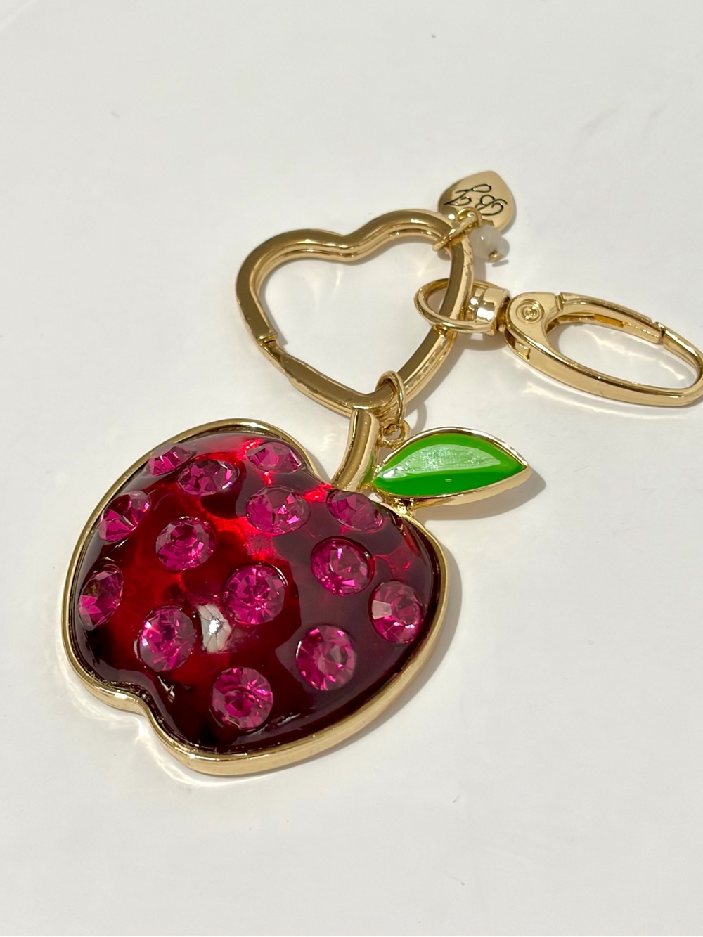 Betsey Johnson Red Apple 🍎 Crystal Key Fob/Bag Charm